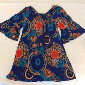 Blue and Orange Fun Design Dress